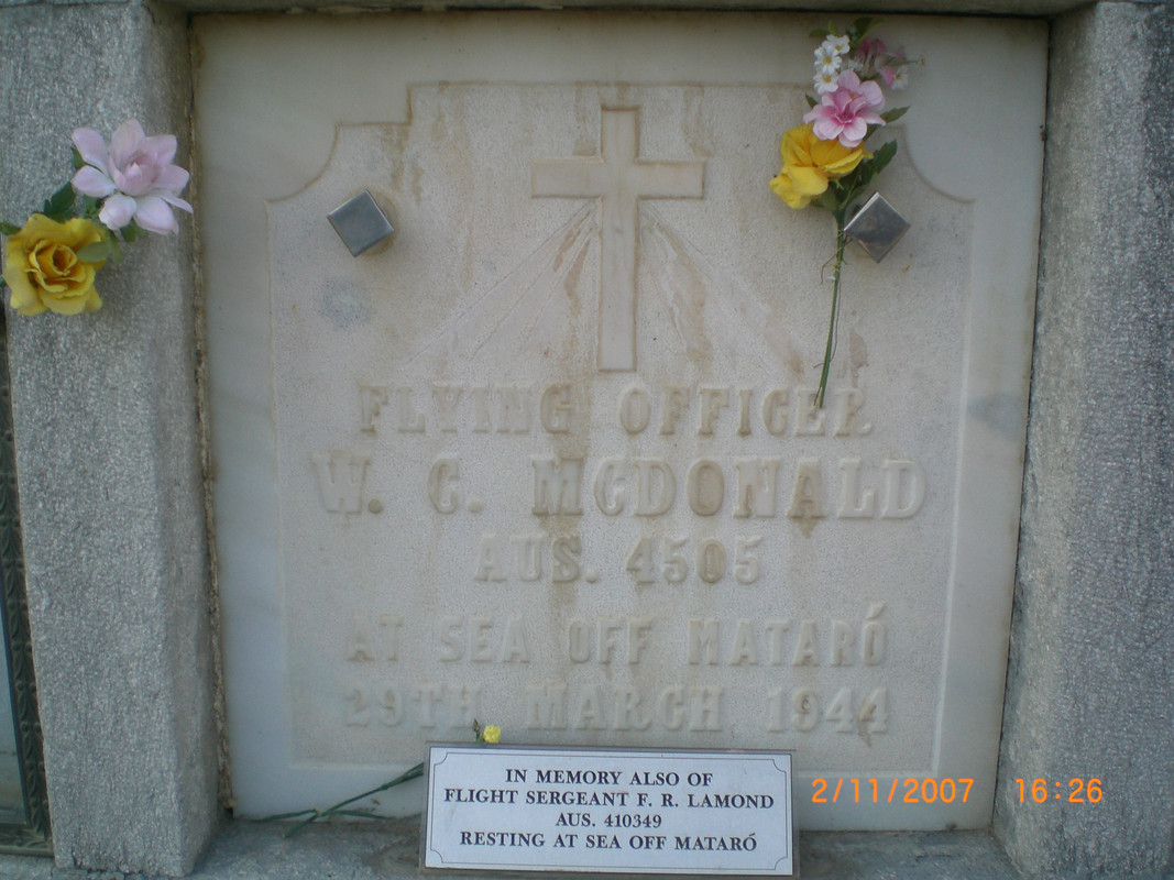 08 - Flying  Officer W. C. McDonald  ( AUS. 4505 ) 29 - 03 - 1944