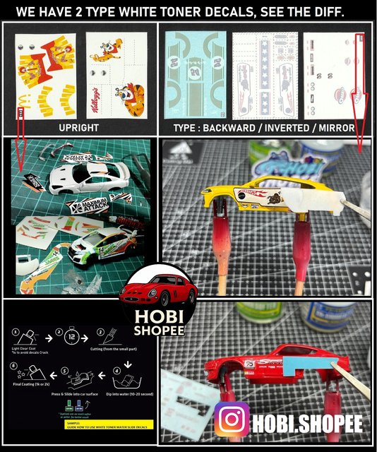 JC-9350 White Toner Waterslide Decals Suki F&F Custom 1/64