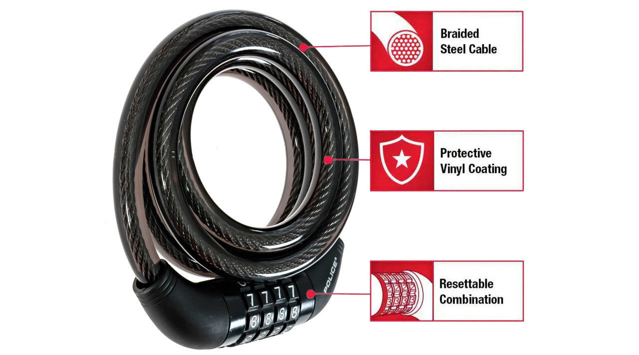 police-bike-lock-cable-lock-scooter-lock-combination-cable-lock