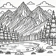 Snowy-Mountain-Coloring-Page