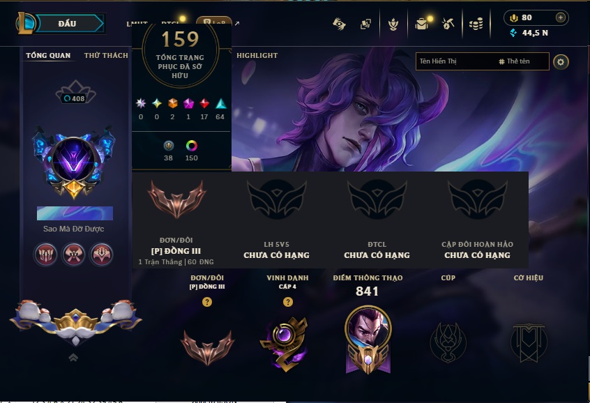 Acc LMHT # - Khung Đồng