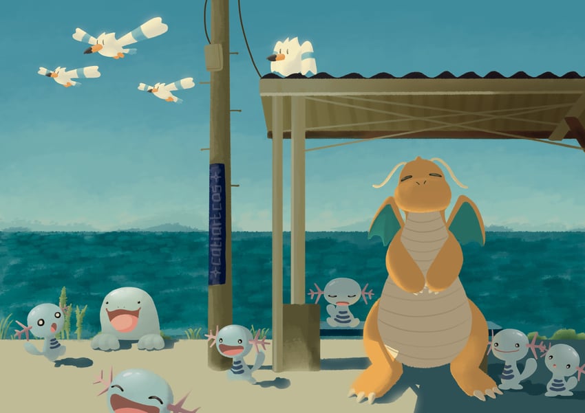 dragonite-wingull-wooper-and-quagsire-po