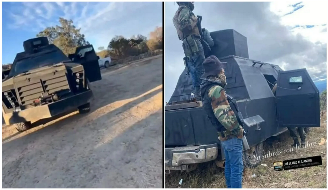 Sicarios de 'El Mayo' exhiben vehículos monstruos tras enfrentamiento con CJNG