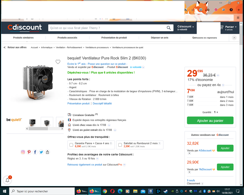 VENTIRAD CDISCOUNT 14 AOUT 2021