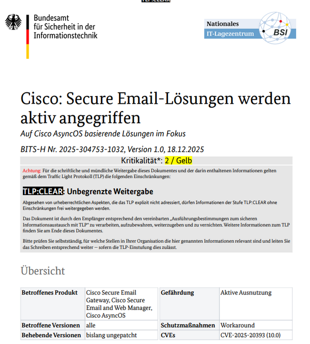 Warnung vor Cisco 0-day