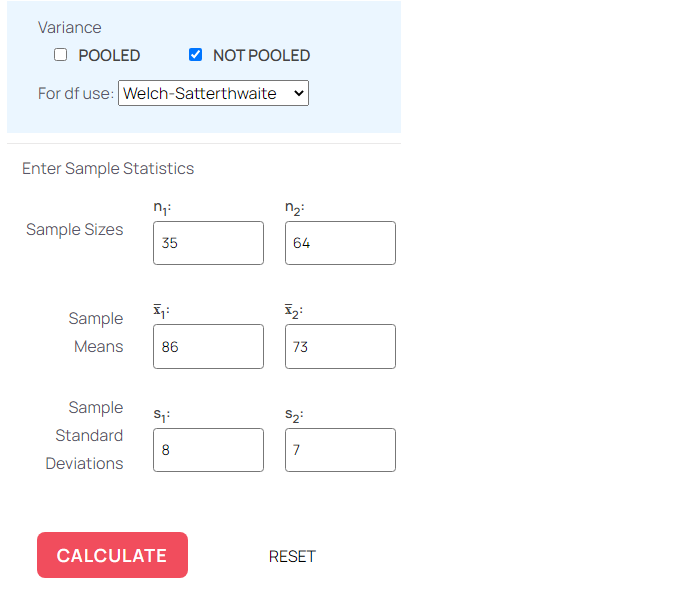 Confidence Interval for a Mean Calculator at rsubedi.com Input Image - bottom half