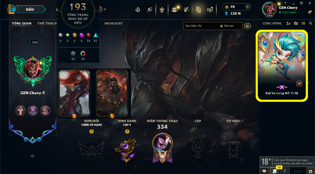 Acc LMHT # - Không Khung