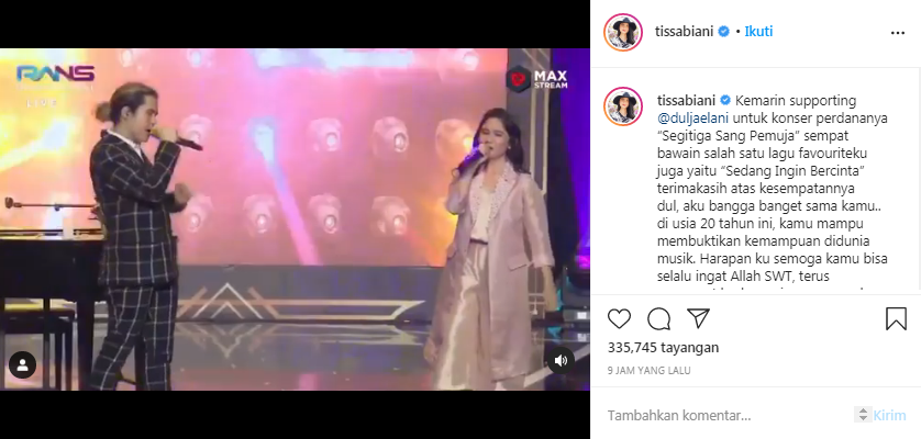 Tissa Biani ikut memeriahkan konser perdana Dul Jaelani