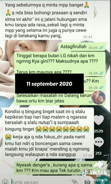 Chat calon suami batalkan pernikahan dan ngaku punya pacar lain