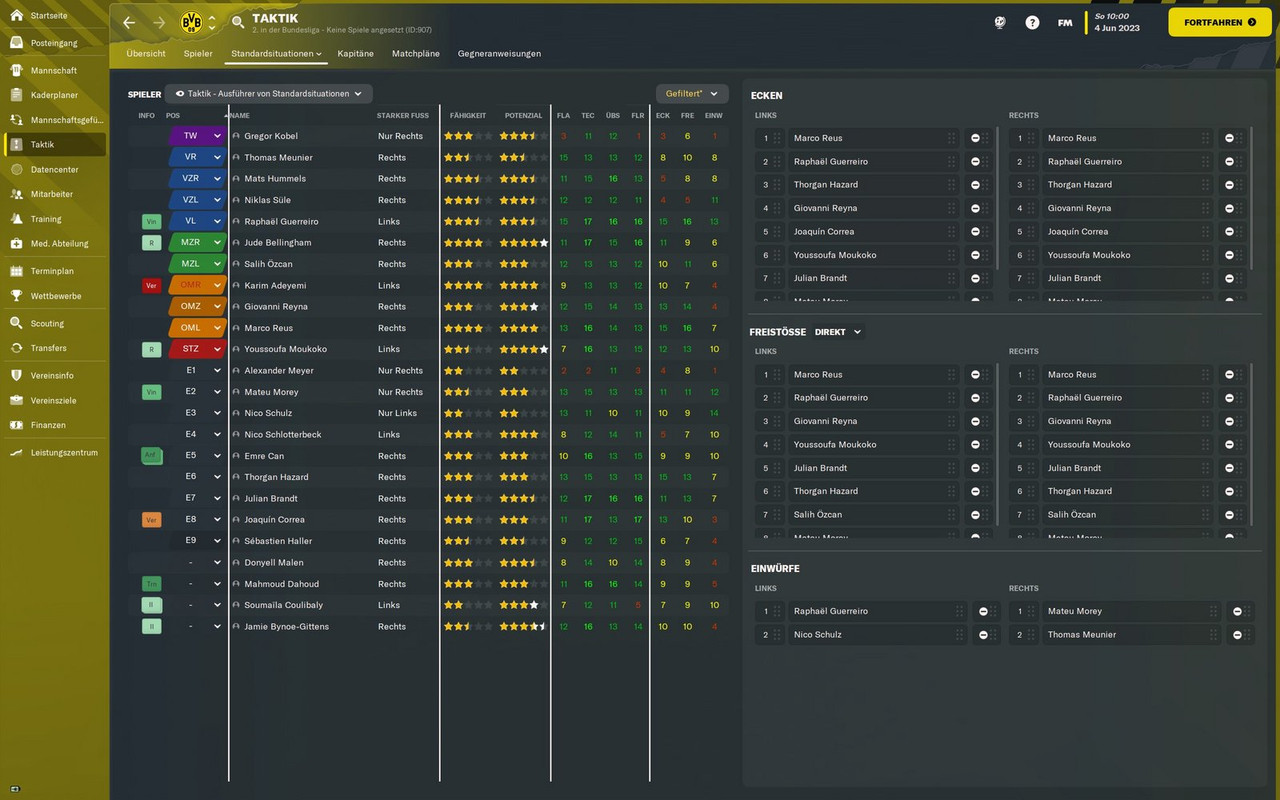 Taktik - Ausführer von Standardsituationen