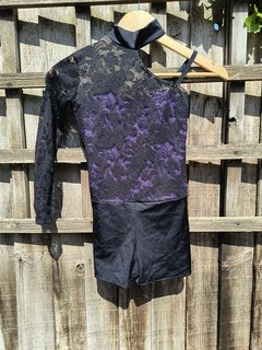 Purple&Black Lace Playsuit - Size 3