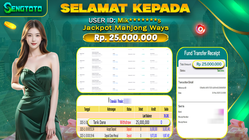 BUKTI PEMBAYARAN SLOT MAHJONG WAYS