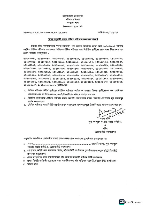 Chattogram-City-Corporation-Health-Assistant-Exam-Result-2025-PDF-1