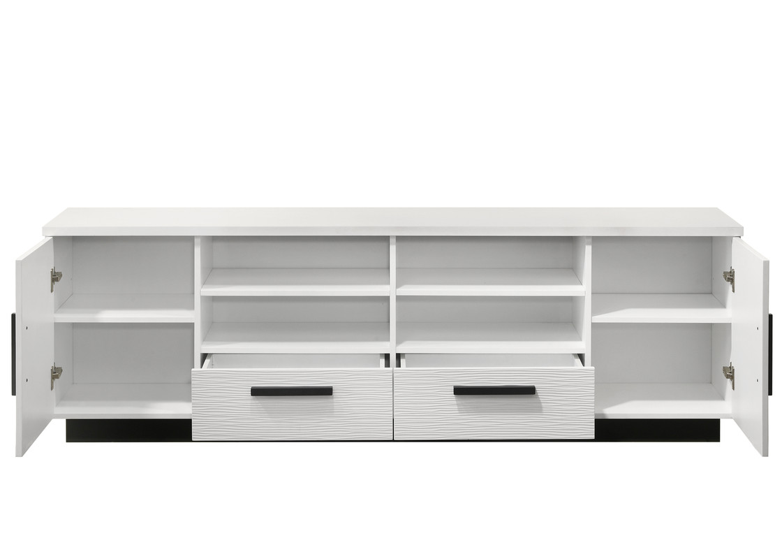 Matilda 70.5"&quotW White Finish Tv Stand With Drawers