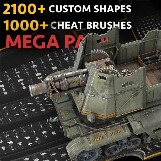 ArtStation - 2100 + Custom shapes + 1000+ Cheat brushes Mega pack for Concept... Ed90d6796fb32b6b50f3292b1140dd70
