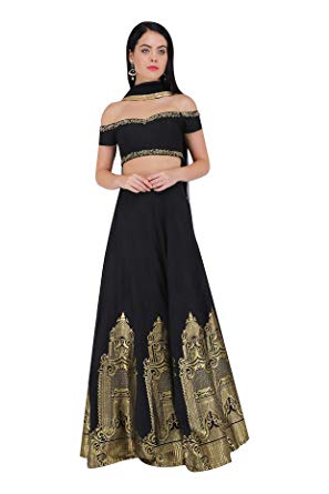 Strapless tube top blouse with the A-line lehenga