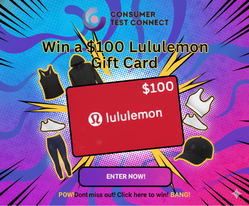 Happy woman with Lululemon Gift Card