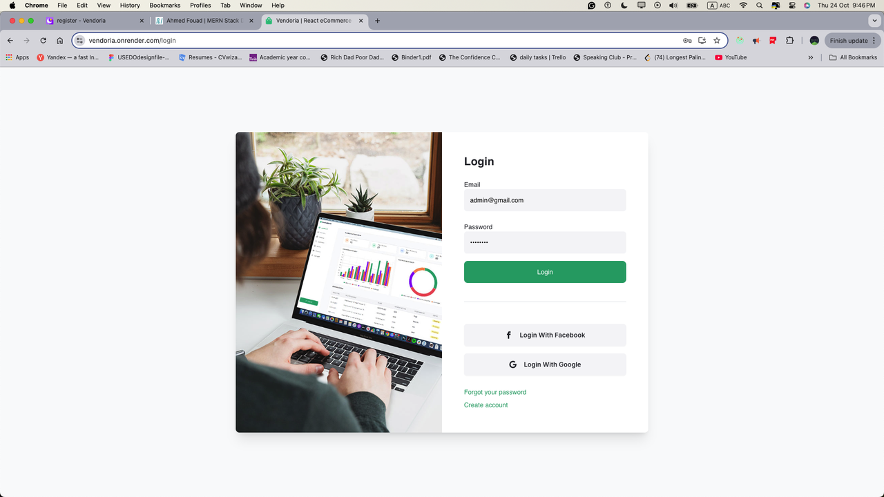 Vendoria Dashboard - Admin Management System