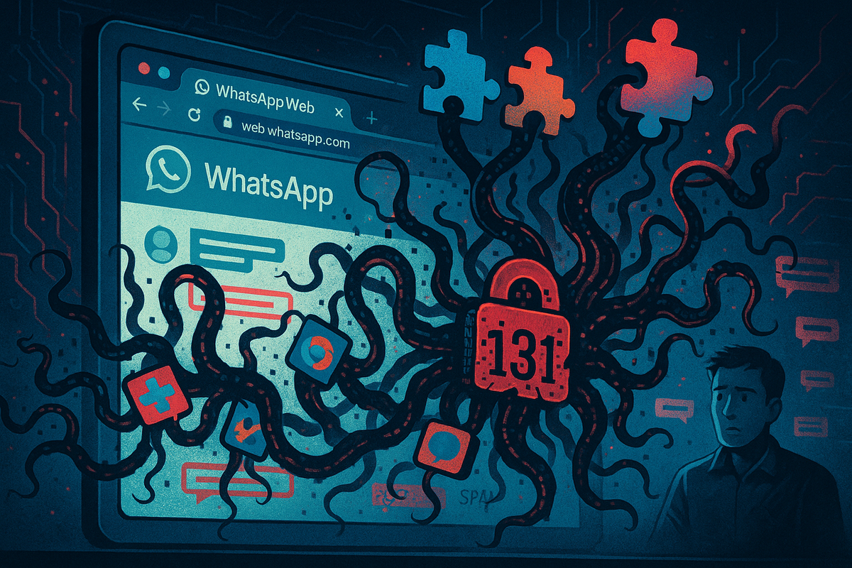 📡 Alerta no WhatsApp Web: 131 extensões do Chrome viram fábricas de spam disfarçadas de produtividade