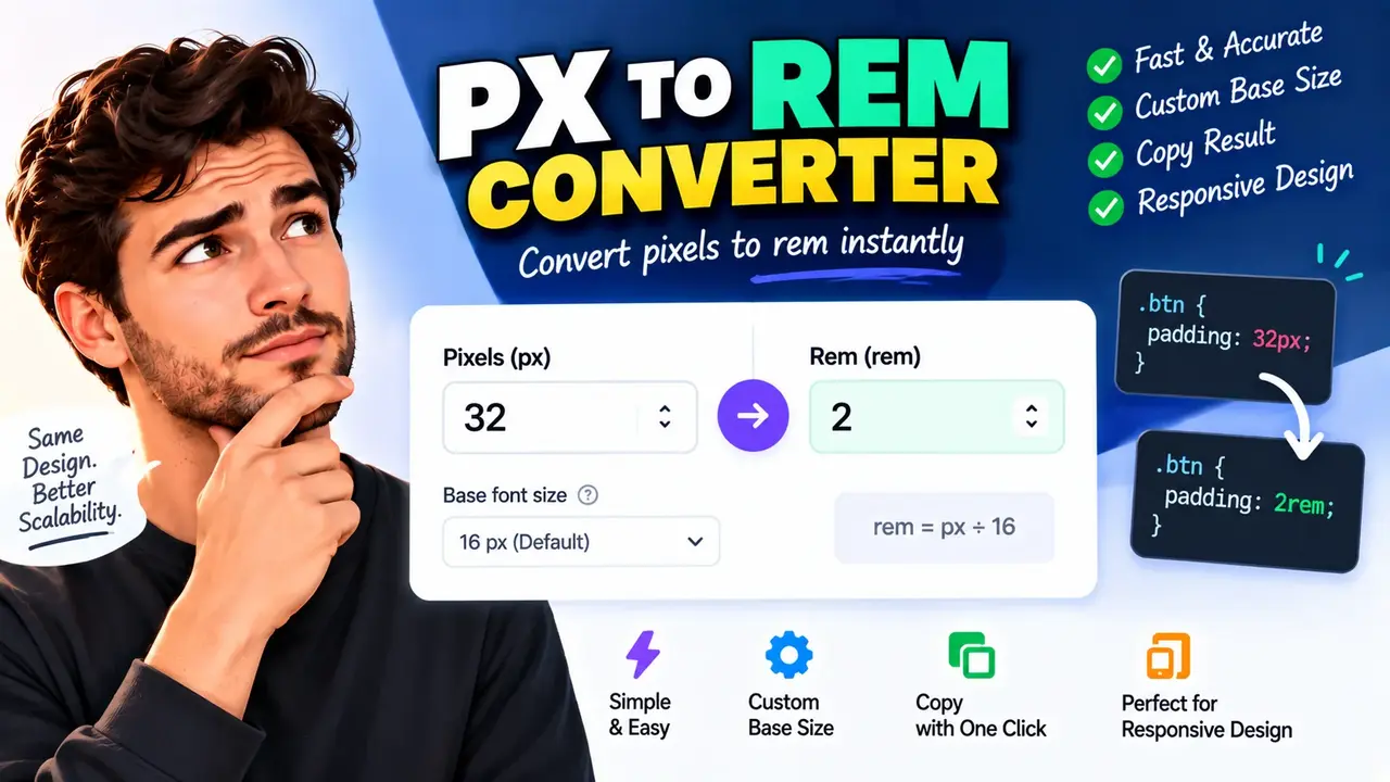 Px To Rem Converter - Fast & Free Tool
