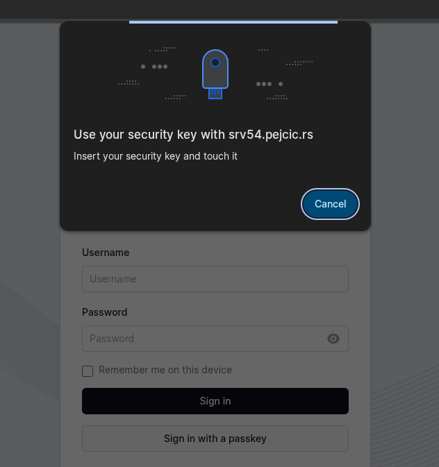login page