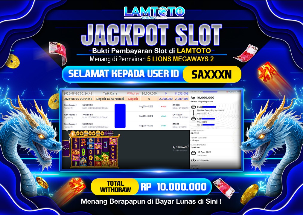 BUKTI JACKPOT LUNAS LAMTOTO
