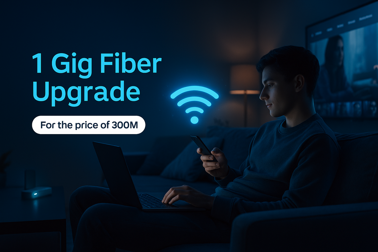 Fiber 1 GIG for the Price of 300M
