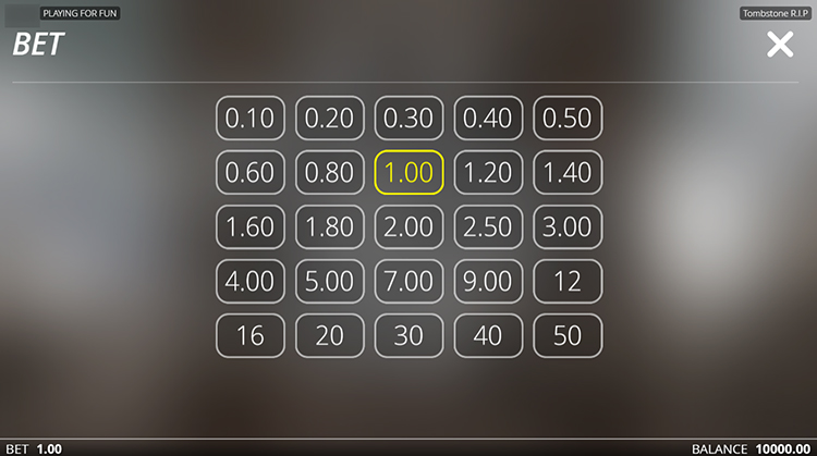 Tombstone R.I.P. - интерфейс покупки бонуса