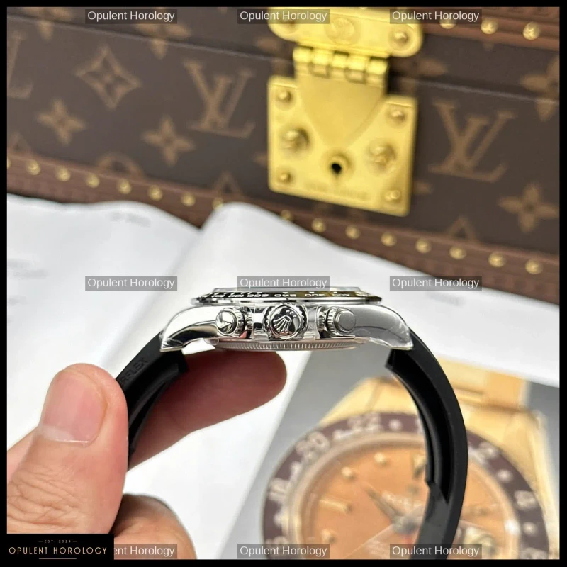 Rolex Daytona 126519LN Black Dial Diamond Indexes Oysterflex