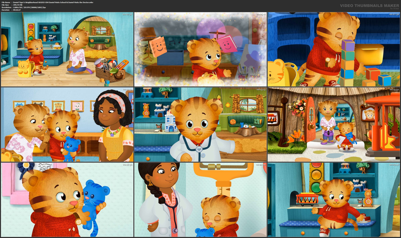 Daniel Tiger's Neighborhood S01E03-E04 Daniel Visits School & Daniel Visits the Doctor.mkv