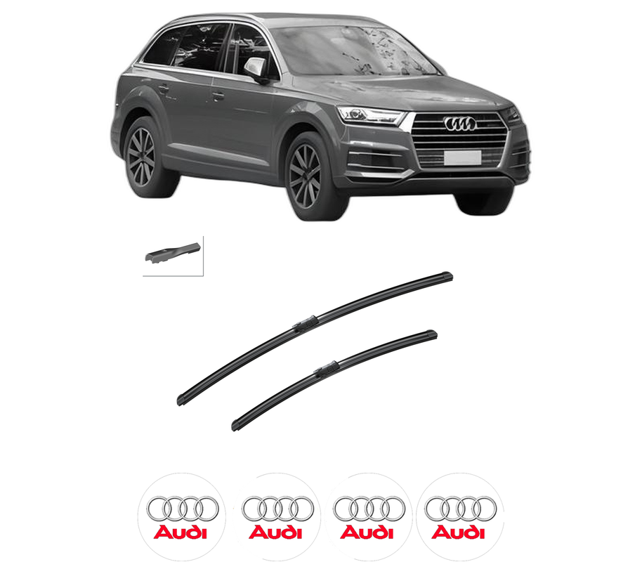 Set stergatoare auto AUDI Q7 (4MB, 4MG, 4MQ) din 2015-2020, pentru parbriz auto, 2 bucati, Bosch Aerotwin, din cauciuc siliconat rezistent, 4 Stickere Auto AUDI