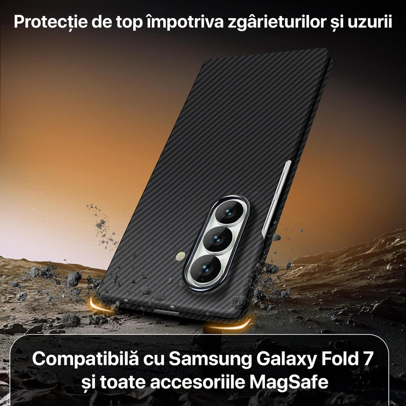 Husa pentru Samsung Galaxy Z Fold 7 Daden®, MagSafe Integrat, Incarcare wireless, Protectie Antisoc, Aspect Carbon, Negru imgi 79 res be4301ab828cb16079136d85af0257d2