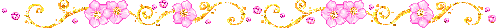 gold vine and pink flower banner