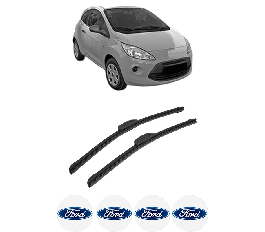 Set stergatoare auto FORD KA din 2008, pentru parbriz auto, 2 bucati, Bosch Aerotwin Retrofit, din cauciuc siliconat rezistent, 4 Stickere Auto FORD