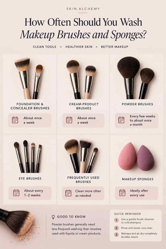 how often should you clean your makeup brushes and sponges 