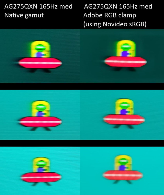 AG275QXN 165Hz ufo test adobe rgb