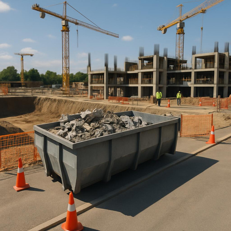 Правильное размещение бункера для мусора на строительном объекте