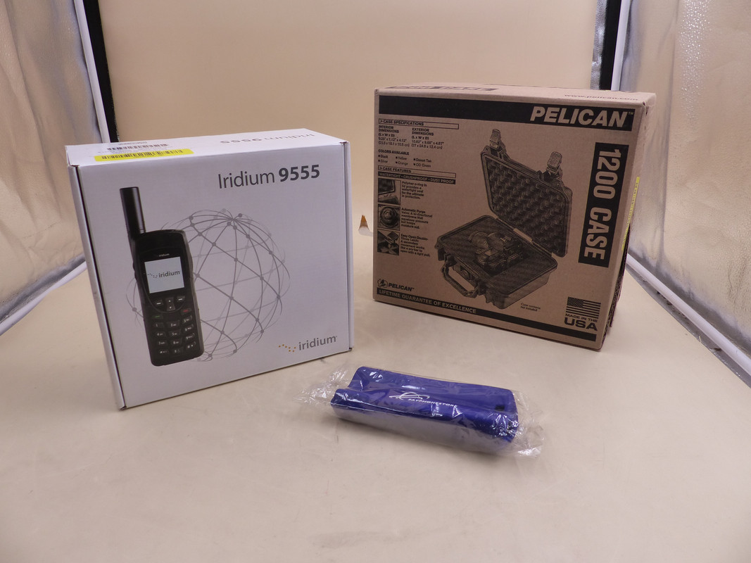 IRIDIUM 9555 SATELLITE PHONE W/ PELICAN 1200 CASE 9555N KIT BPKTN1901 IRID0115H