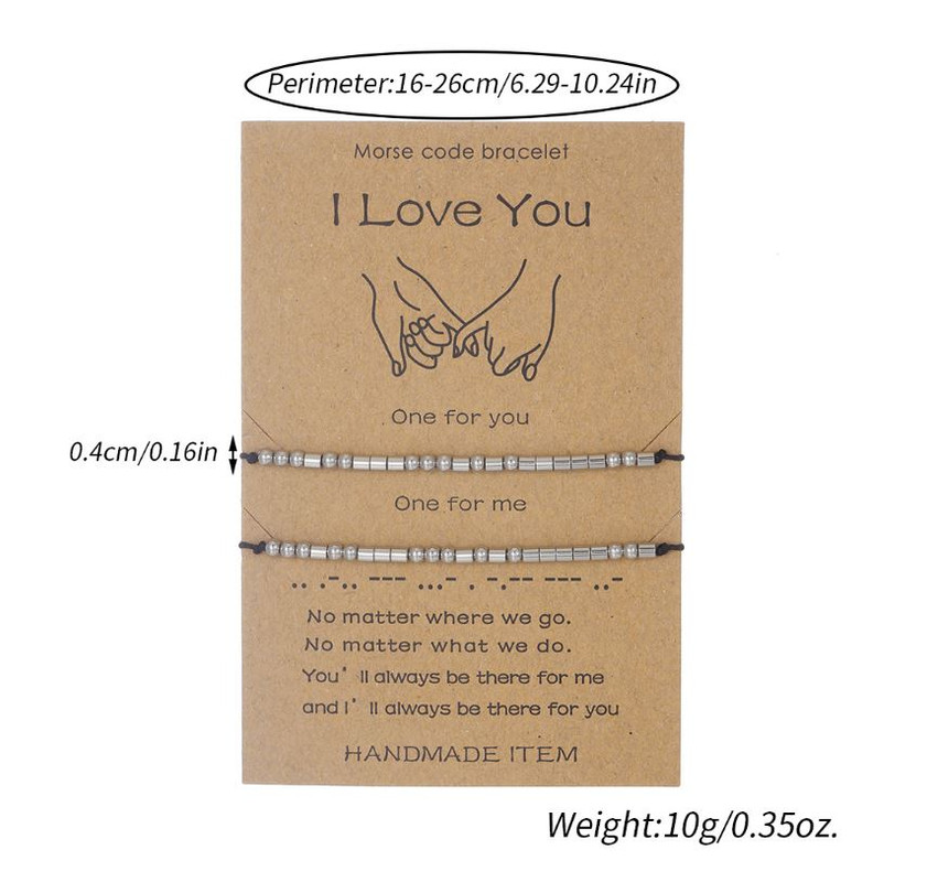 Stainless Steel Morse Code Bracelet(16-26cm) with Secret Message Always Forever - Meaningful Gift for Best Friends, Sisters & Family