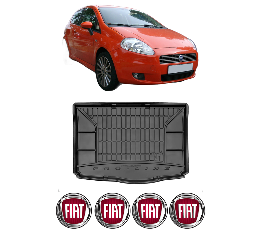 Tavita Portbagaj FIAT PUNTO (199_) din 2012-2018, Protectie Portbagaj Auto, 4x Stickere auto cu FIAT