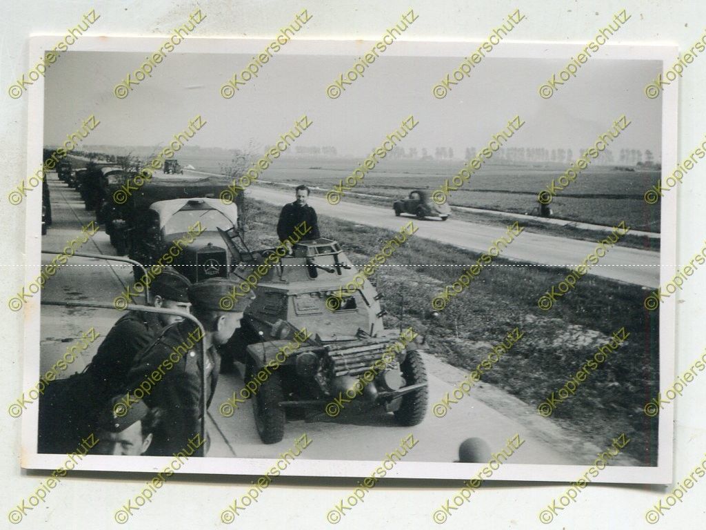 Foto, Wehrmacht, Panzerspähwagen Rijksweg Einmarsch in Holland, 
