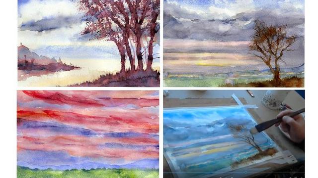 Learn how to paint 3 watercolors for beginners live videos