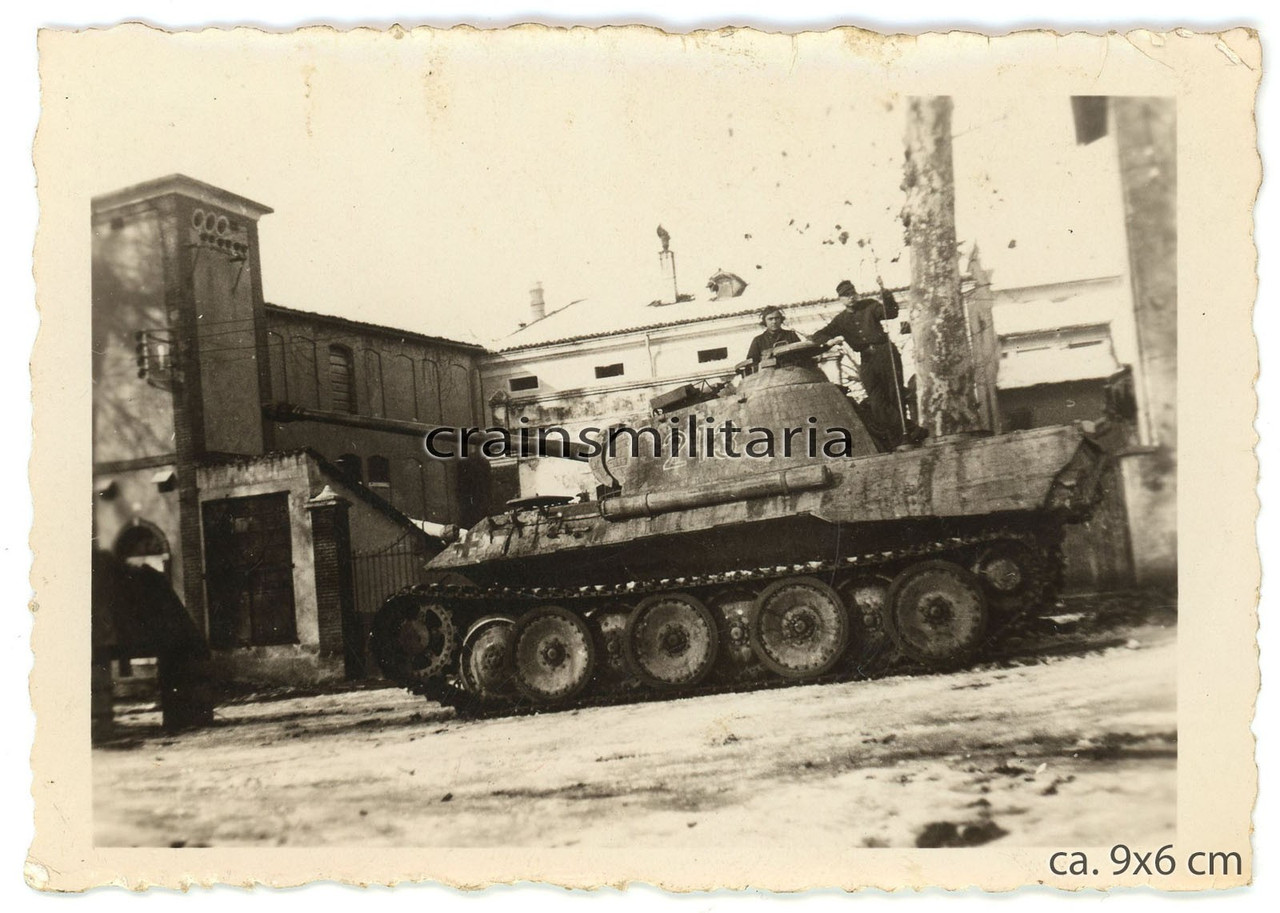 Orig Foto Panzer V Tank PANTHER mit Zimmerit und Turm Kennung 1944
