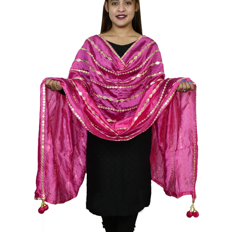 thumbnail 45  - Women&#039;s Dupatta Gota Patti Traditional Wrap Chunni Shawl Scarf Hijab For Wedding