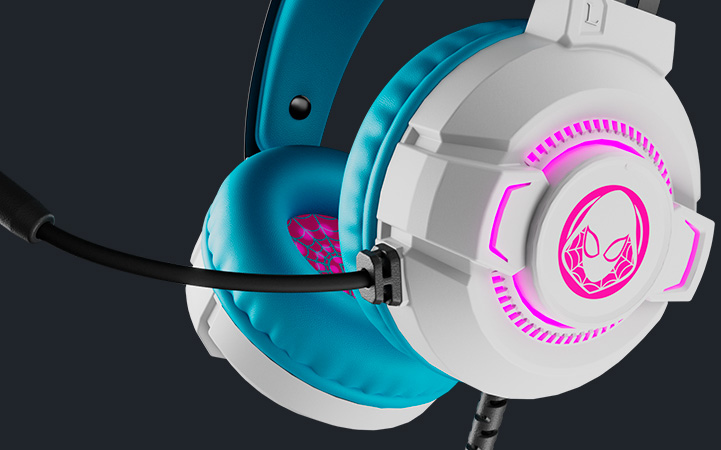 Audífonos para videojuegos Xtech con el diseño de la edición especial de Ghost-Spider.