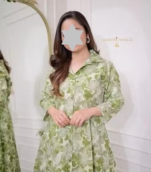 Cotton Blend Women Kurti With Bottomwear Color 1 (KS150)