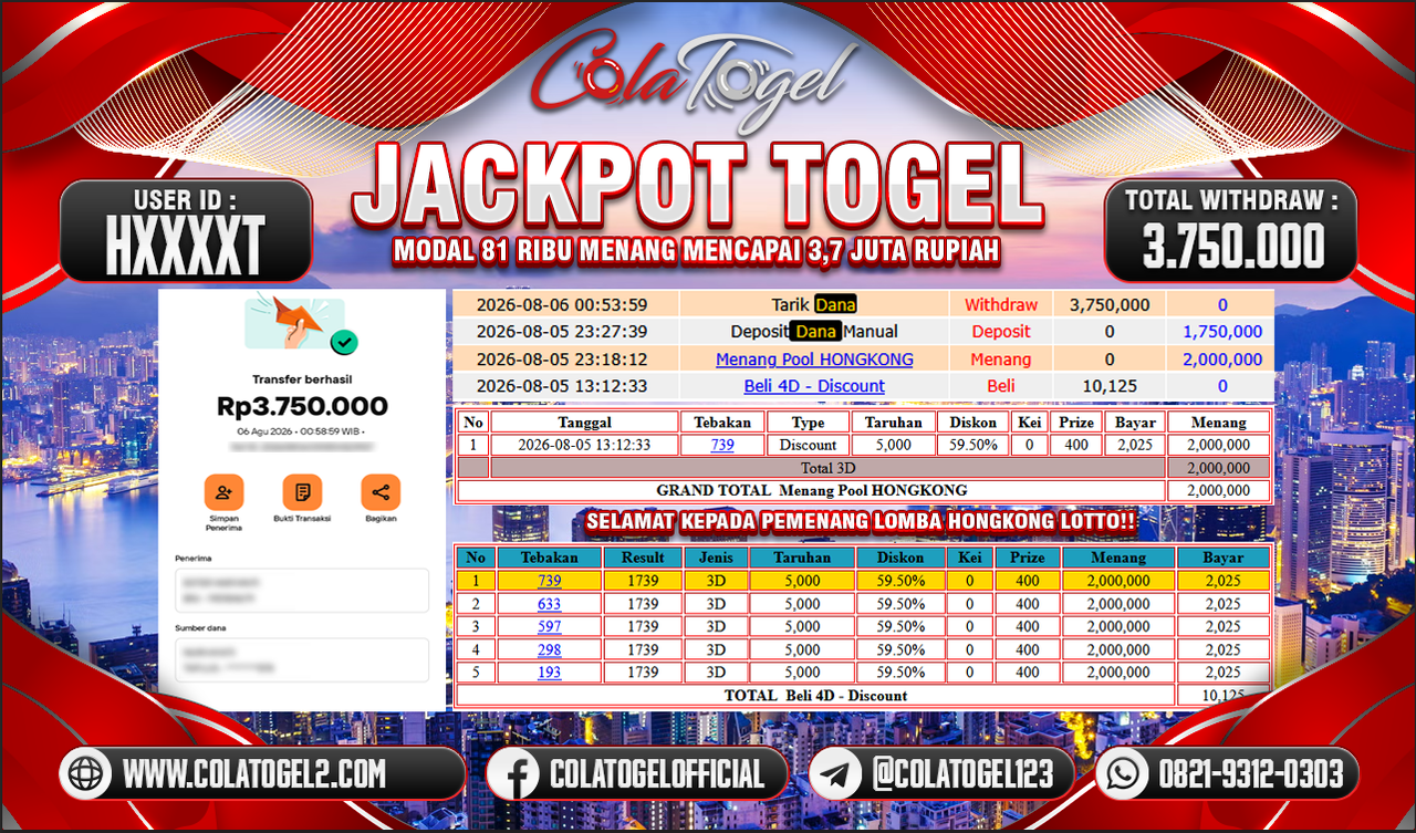 JACKPOT HONGKONG LOTTO!! 