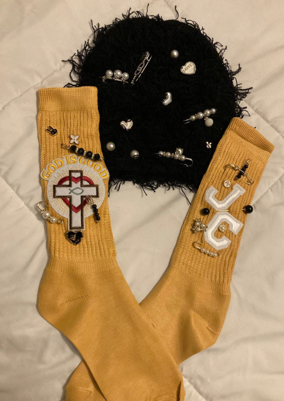 Custom matching socks and hat
