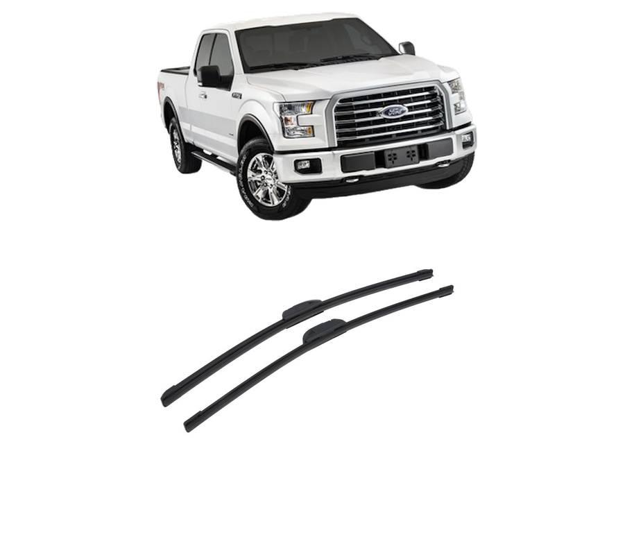 Set stergatoare auto FORD F-150 Crew Cab Pickup din 2003-2008, pentru parbriz auto, 2 bucati, Bosch Aerotwin Retrofit, din cauciuc siliconat rezistent, 4 Stickere Auto FORD
