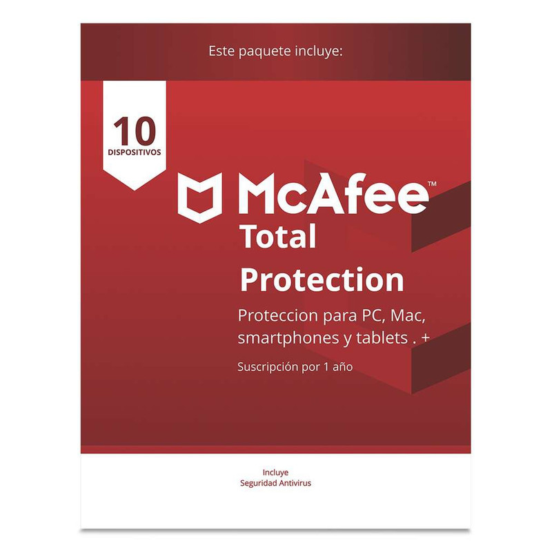 Office Depot: McAfee Licencia 1 año 10 Dispositivos 